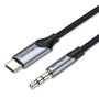 Vention BGKHF Cable Conversor de Audio USB Tipo-C a Jack 3,5 mm, 1 m, Gris